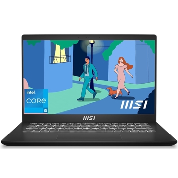 MSI 9S7-14J112-1222 Modern 14, 14", i5-1235U, 16GB, 512GB SSD, Integrated, Black