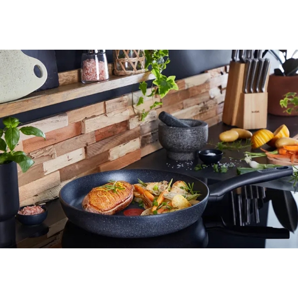 ტაფა Tefal Black Stone G2810472, 24Cm, Black