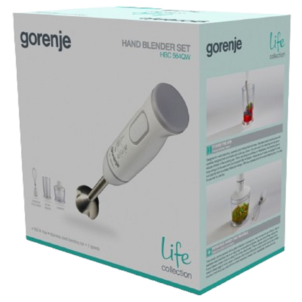 ხელის ბლენდერი Gorenje HBC564QW, 560W, 500ML, Blender, White