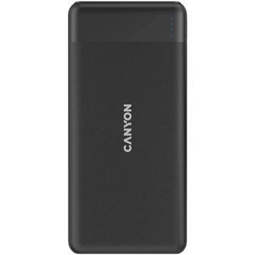 პორტატული დამტენი Canyon CNE-CPB1009B, 10000mAh, USB-C, USB-A, Power Bank, Black