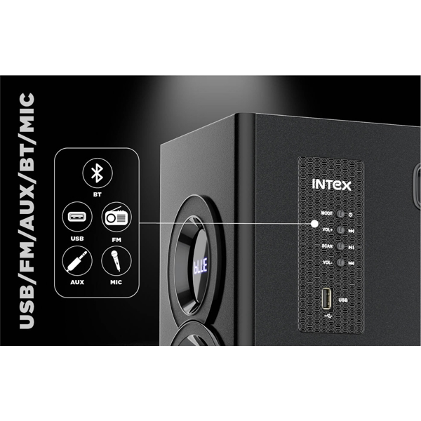 დინამიკი Intex TW-11803 FMUB, 100W, USB, FM, AUX, BT, Speakers, Black