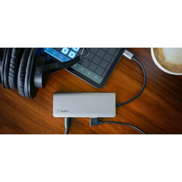 USB-C ჰაბი Belkin AVC009BTSGY, USB-C, HDMI, MicroSD, USB-A, 3.5mm, Hub, Silver