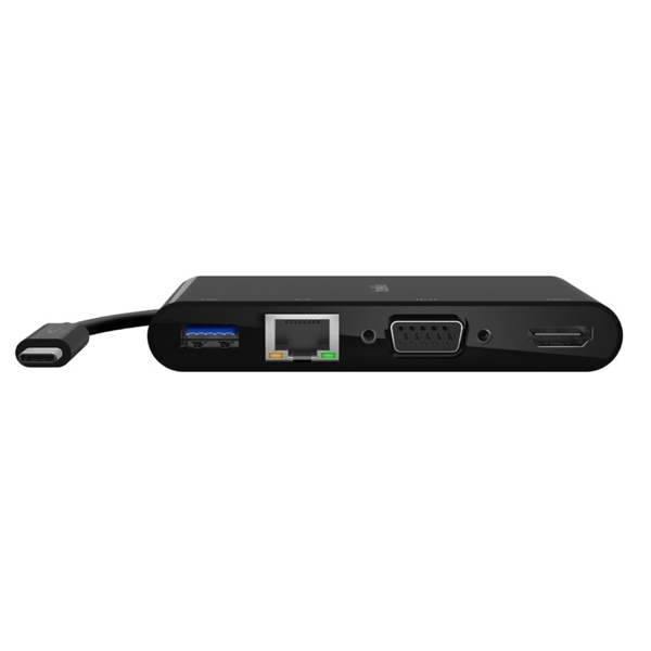 Belkin AVC005BTBK, USB-C, VGA, USB, HDMI, Ethernet, Hub, Black