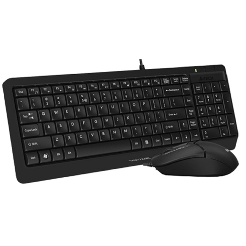 A4Tech Fstyler F1512, Wired, USB, Keyboard And Mouse, Black