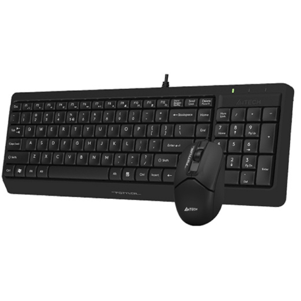 A4Tech Fstyler F1512, Wired, USB, Keyboard And Mouse, Black