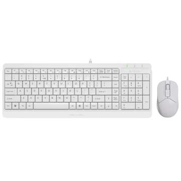 კლავიატურა+მაუსი A4Tech Fstyler F1512, Wired, USB, Keyboard And Mouse, White