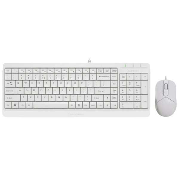 კლავიატურა+მაუსი A4Tech Fstyler F1512, Wired, USB, Keyboard And Mouse, White