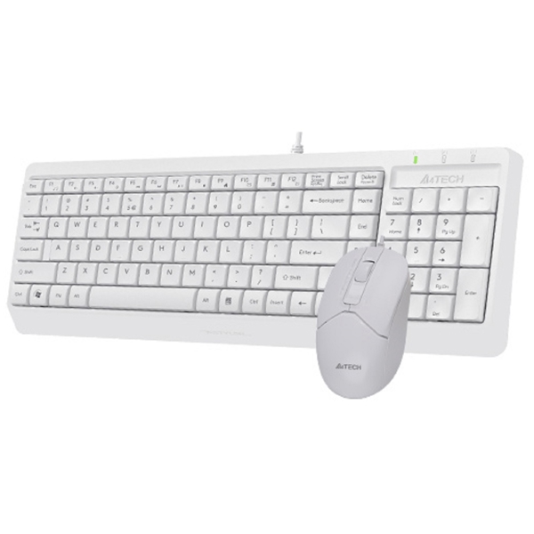 კლავიატურა+მაუსი A4Tech Fstyler F1512, Wired, USB, Keyboard And Mouse, White