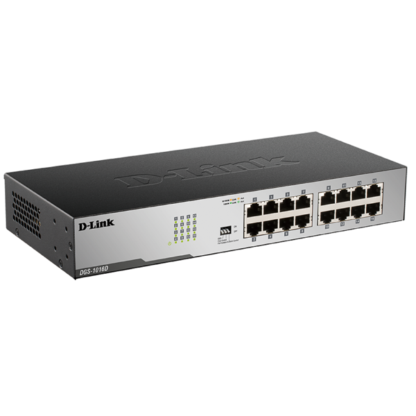 D-Link DGS-1016D, 16-Port Gigabit, Switch, Black