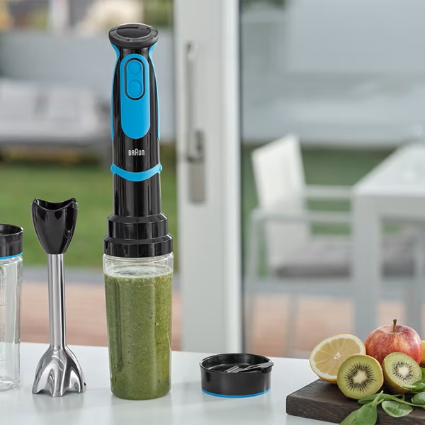 ხელის ბლენდერი Braun MQ5252BKBL, 1000W, 600ML, Blender, Black/Blue