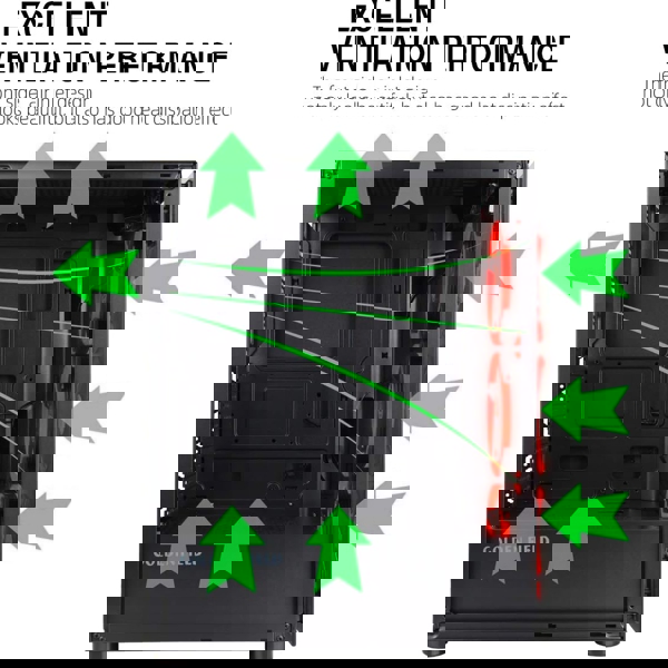 Golden Field N18, Computer Case, MidT, M-ATX, ATX, ITX, USB 3.0, USB 2.0, HD Audio, Black