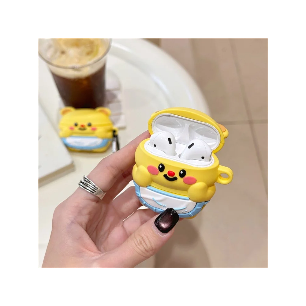 TVC 680903269A, Apple AirPods 2nd Gen, Headphone Case, Bear Yellow