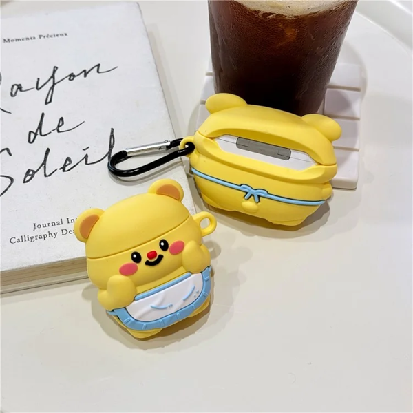 TVC 680903269A, Apple AirPods 2nd Gen, Headphone Case, Bear Yellow