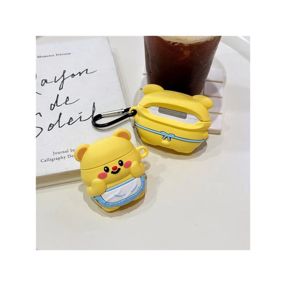TVC 680903269A, Apple AirPods 2nd Gen, Headphone Case, Bear Yellow