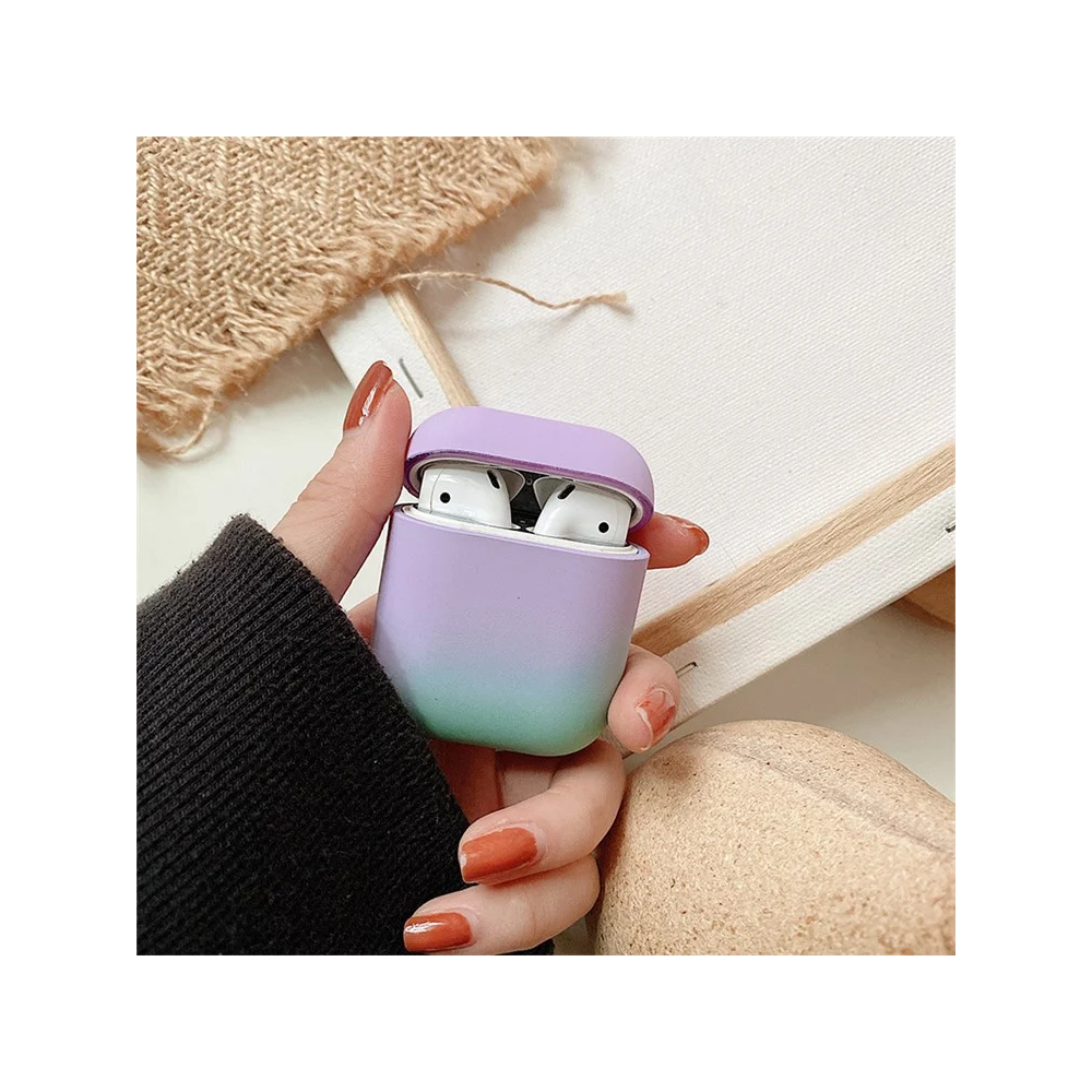 TVC 680901765A, Apple AirPods 2nd Gen, Headphone Case, Purple/Green