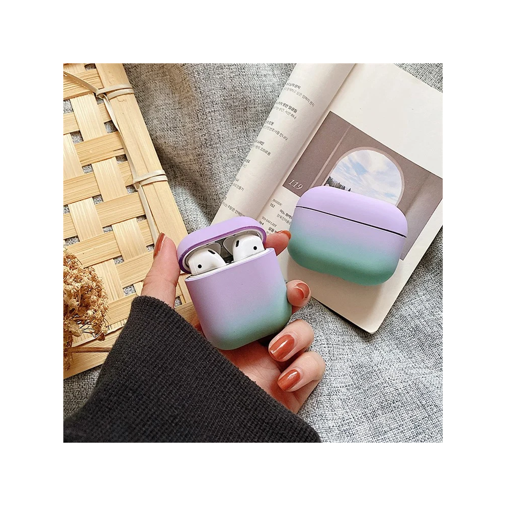 TVC 680901765A, Apple AirPods 2nd Gen, Headphone Case, Purple/Green