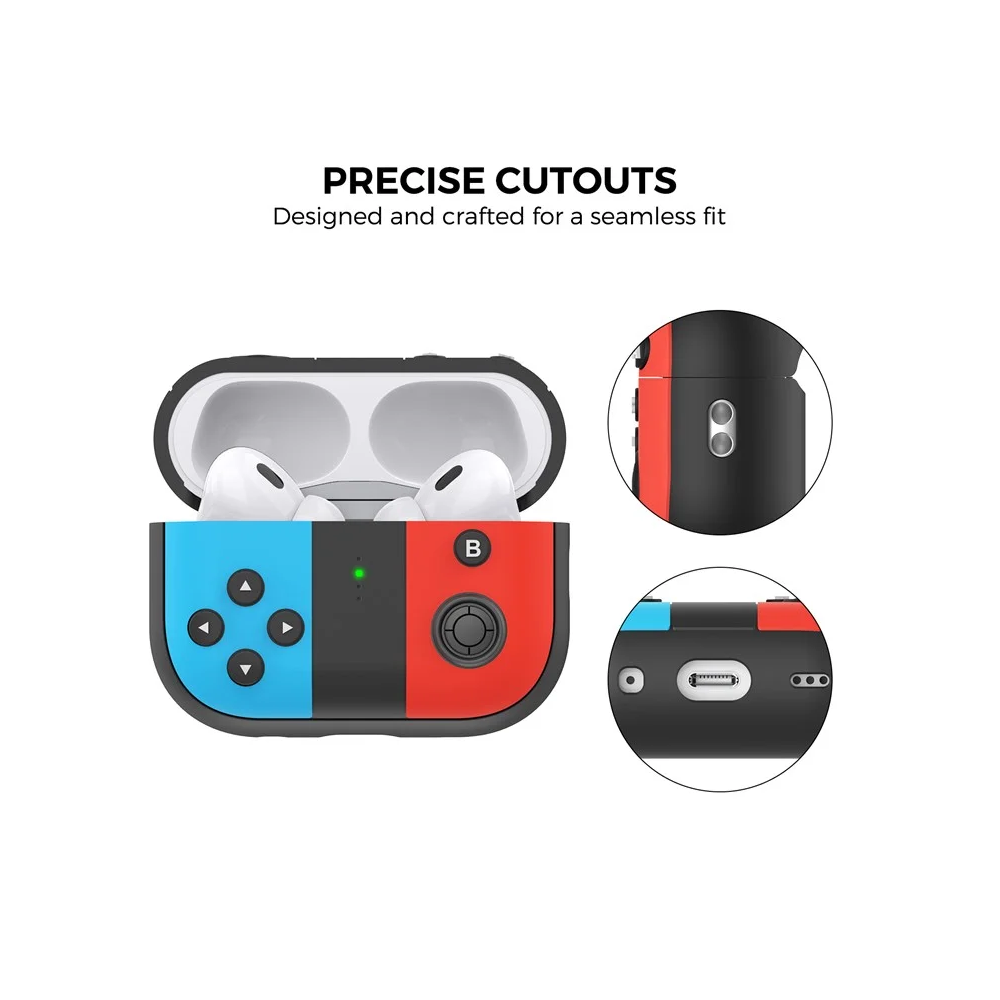 ყურსასმენის ქეისი TVC 680902651A, Apple AirPods Pro 2, Headphone Case, Red/Blue