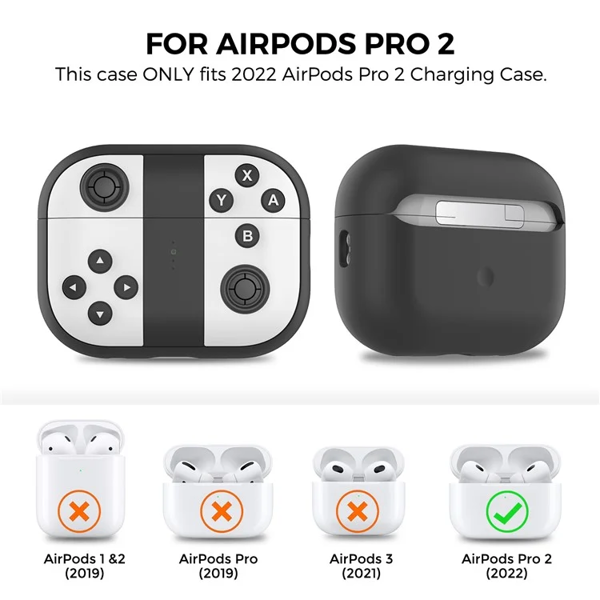 TVC 680902651B, Apple AirPods Pro 2, Headphone Case, Black/White