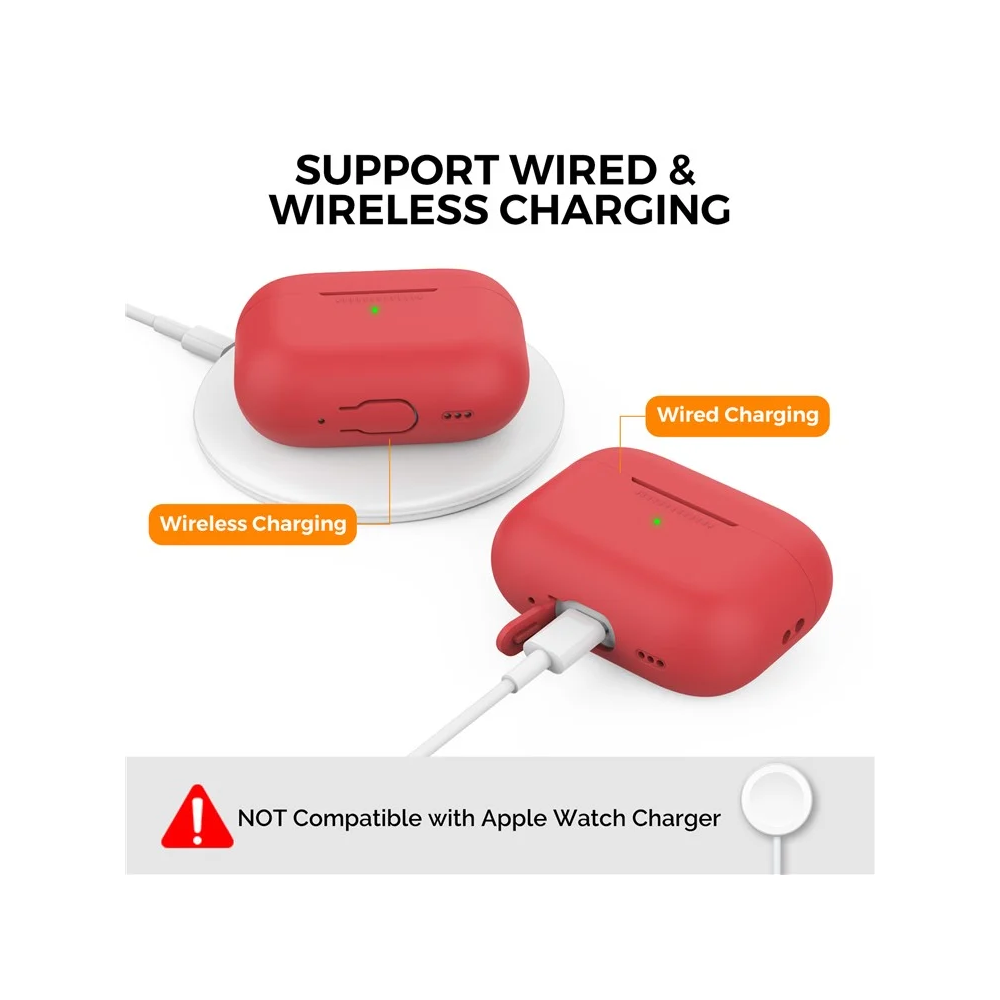 ყურსასმენის ქეისი TVC 680901844E, Apple AirPods Pro 2, Headphone Case, Red