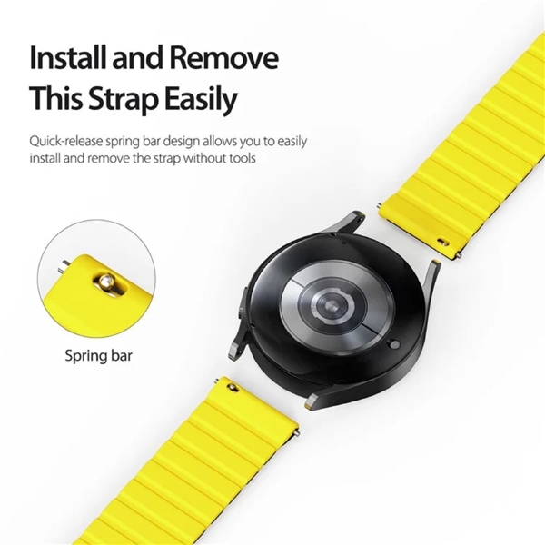 TVC 680605650B, 20mm, Smart Watch Strap, Black/Yellow