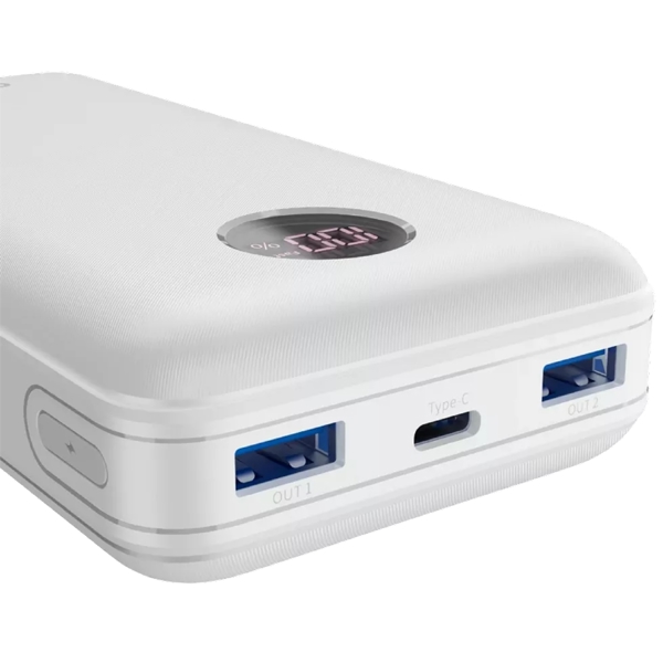 პორტატული დამტენი Canyon CNE-CPB2002W, 20000 mAh, USB Type-C, USB, Power Bank, White