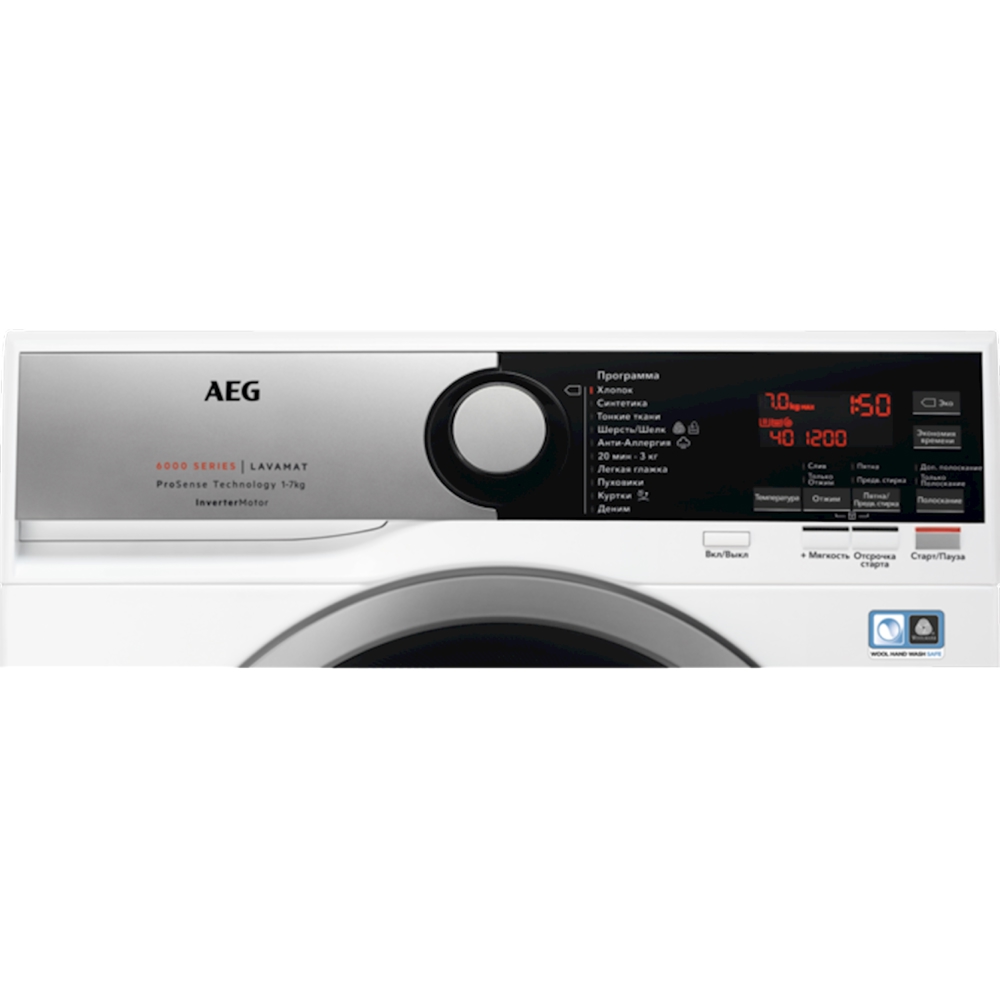 სარეცხი მანქანა AEG L6SME27SR, 7Kg, B, 1200Rpm, 49Db, Washing Machine, White