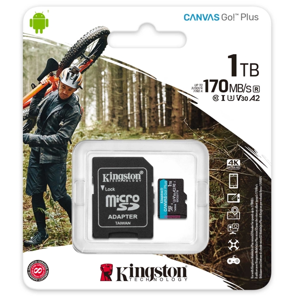 მეხსიერების ბარათი Kingston SDCG3/1TB, 1TB, microSDXC, C10, UHS-I, U3, Black