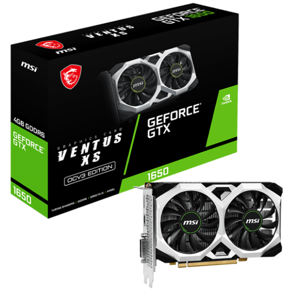 MSI 912-V812-003 VENTUS XS, Geforce GTX1650, 4GB, 128-bit, DL-DVI-D, HDMI, DP, Black