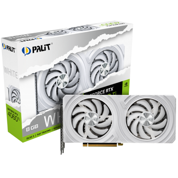 Palit NE6406T019P1-1048L, Geforce RTX4060 TI, 8GB, 128bit, HDMI, DP, White