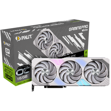 ვიდეო დაფა Palit NED47TST19T2-1043W SUPER OC, Geforce RTX4070Ti, 16GB, 256bit, HDMI, DP, White