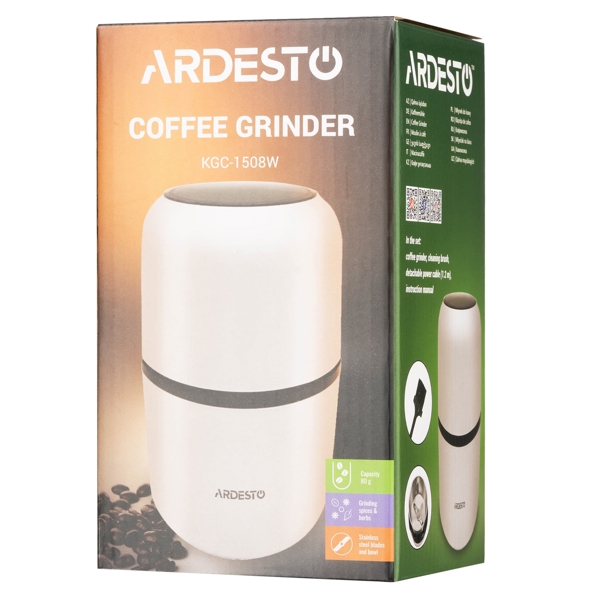 Ardesto KGC-1508W, 150W, Coffee Grinder, White