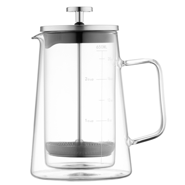 Ardesto AR1906DW BLACK MARS, 600ml, French Press, Transparent