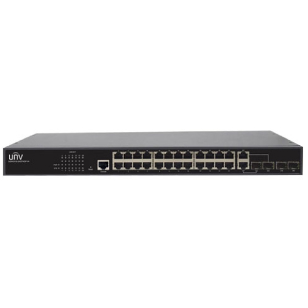 სვიჩი Uniview NSW5110-24GT4GP-IN, 24-Port Gigabit, Switch, Black