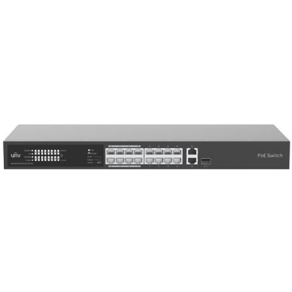 Uniview NSW2020-16T1GT1GC-POE-IN, 16-Port Gigabit, PoE+ Switch, Black