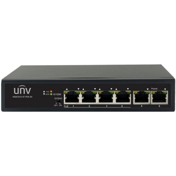 სვიჩი Uniview NSW2020-6T-POE-IN, 6-Port, PoE+ Switch, Black