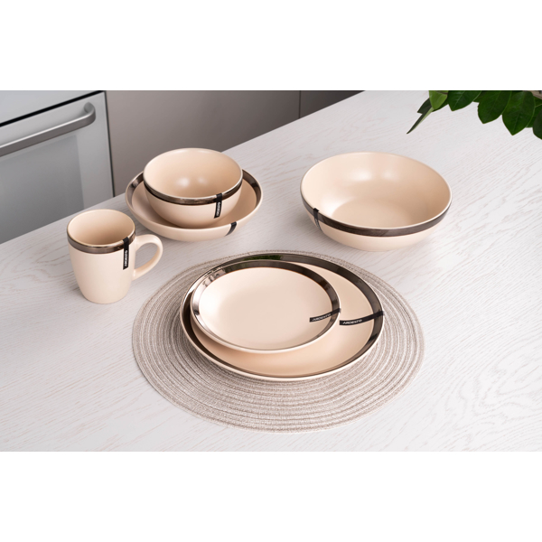 თეფში Ardesto AR2919LCC Dessert plate Liguria, 19сm, Stoneware, Cream