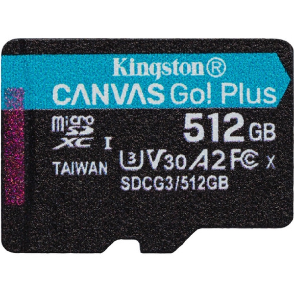 მეხსიერების ბარათი Kingston SDCG3/512GBSP, 512GB, Micro SDXC, UHS-I, U3, Black