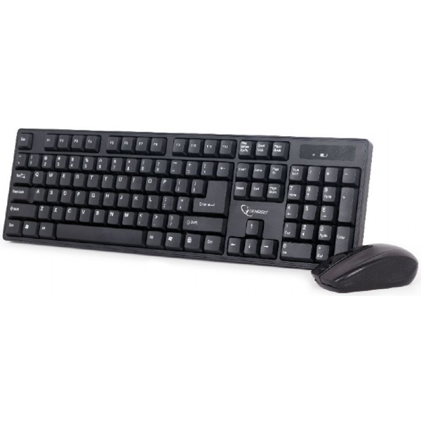 Gembird KBS-W-01, Wireless, USB, Keyboard And Mouse, Black