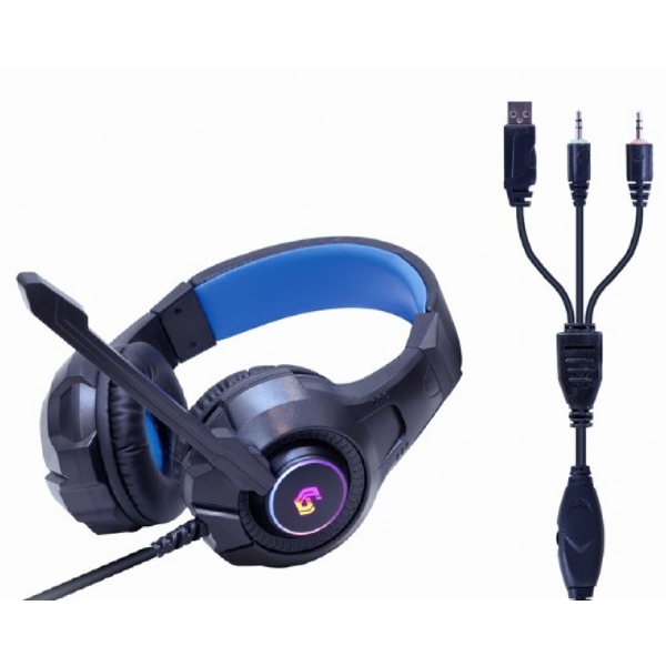 გეიმერული ნაკრები Gembird GGS-UMGL4-02, Wired, USB, 4-in-1 Gaming Kit, Black