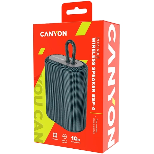 დინამიკი Canyon CNE-CBTSP4DG BSP-4, 5W, Bluetooth, USB, Speaker, Dark Grey