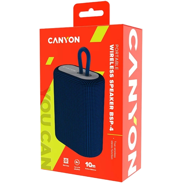 დინამიკი Canyon CNE-CBTSP4BL BSP-4, 5W, Bluetooth, USB, Speaker, Blue