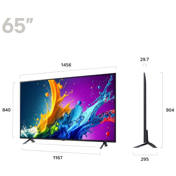 LG 65QNED80T6A.AMCN, 65", 4K UHD, Smart TV, USB, HDMI, LAN, BT, WIFI, Black