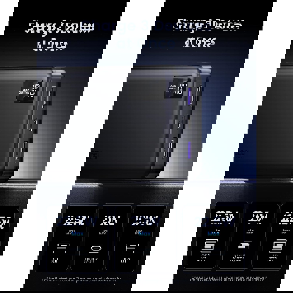 UGREEN PB312 (25683), 20000mAh 22.5W, Type-C, USB, Two-way Power Bank, Black