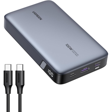 UGREEN PB720(25188), 20000mAh, USB Type-C, USB, Two-way Power Bank, Grey