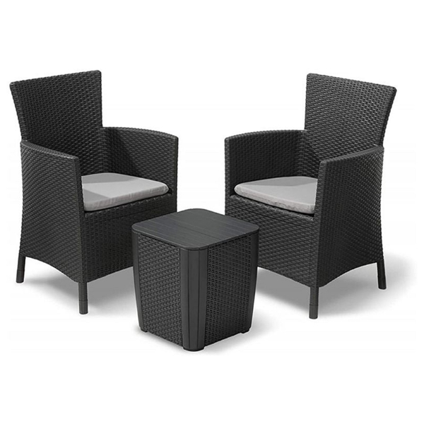 ბაღის ავეჯის ნაკრები Keter Iowa balcony grap+cus cl gr 008 std, Garden Furniture Set, Grey