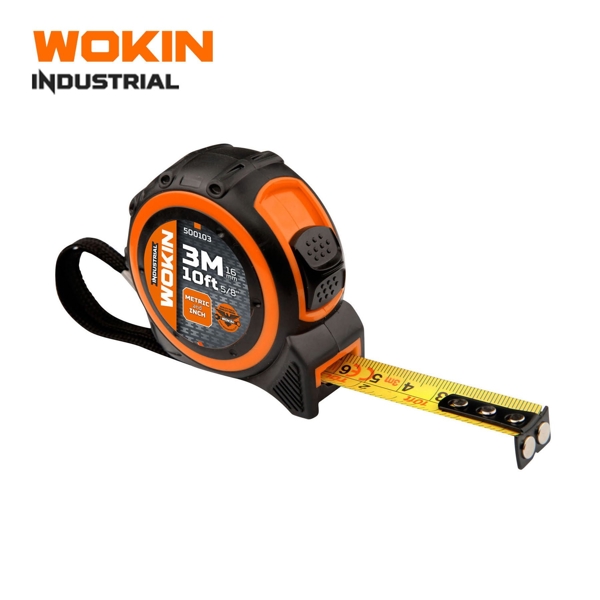 საზომი ლენტი Wokin 500110, 10M, Measuring Tape, Black/Orange