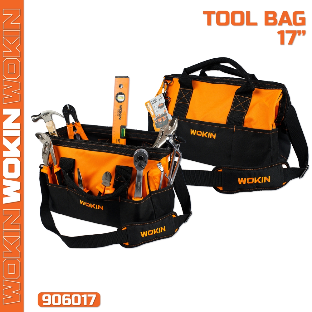Wokin 906216, 16″, Tools Bag (INDUTSTRIAL), Black/Orange