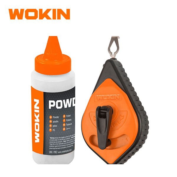 სამალიარო ძაფი Wokin 358701, 30m, Chalk Line Reel Set, Black/Orange