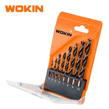 ბურღის პირები Wokin 751608, 8Pcs WOOD DRILL BIT SET, Black