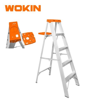 Wokin 682426, 6 steps, 150Kg, Household Ladder, Silver